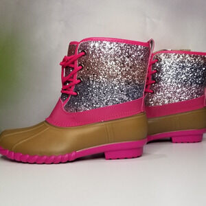 Fabkids Girls Ombre Glitter Cozy Duck Boots Size 9 Toddler Brand New